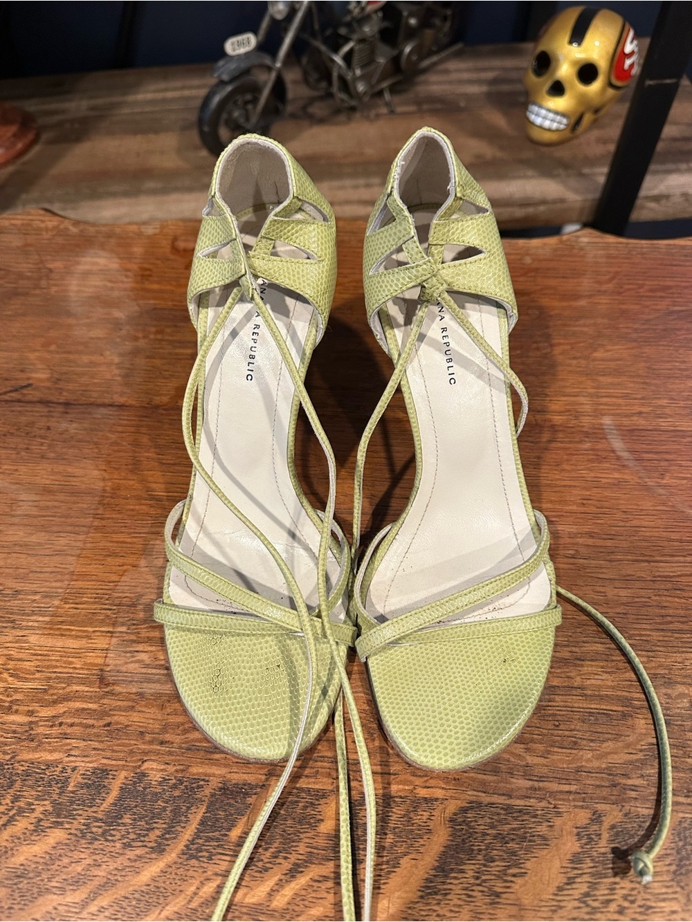Banana Republic Lime Green Lace-Up Strappy Heels
